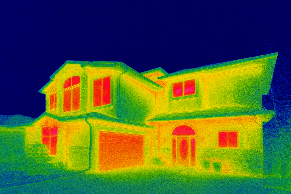 thermographie bâtiment par drone sur maison individuelle