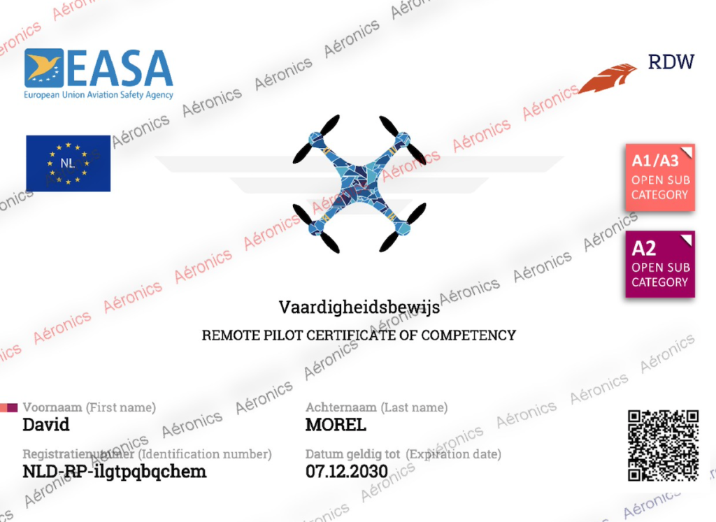 certification A2 télépilote de drone professionnel