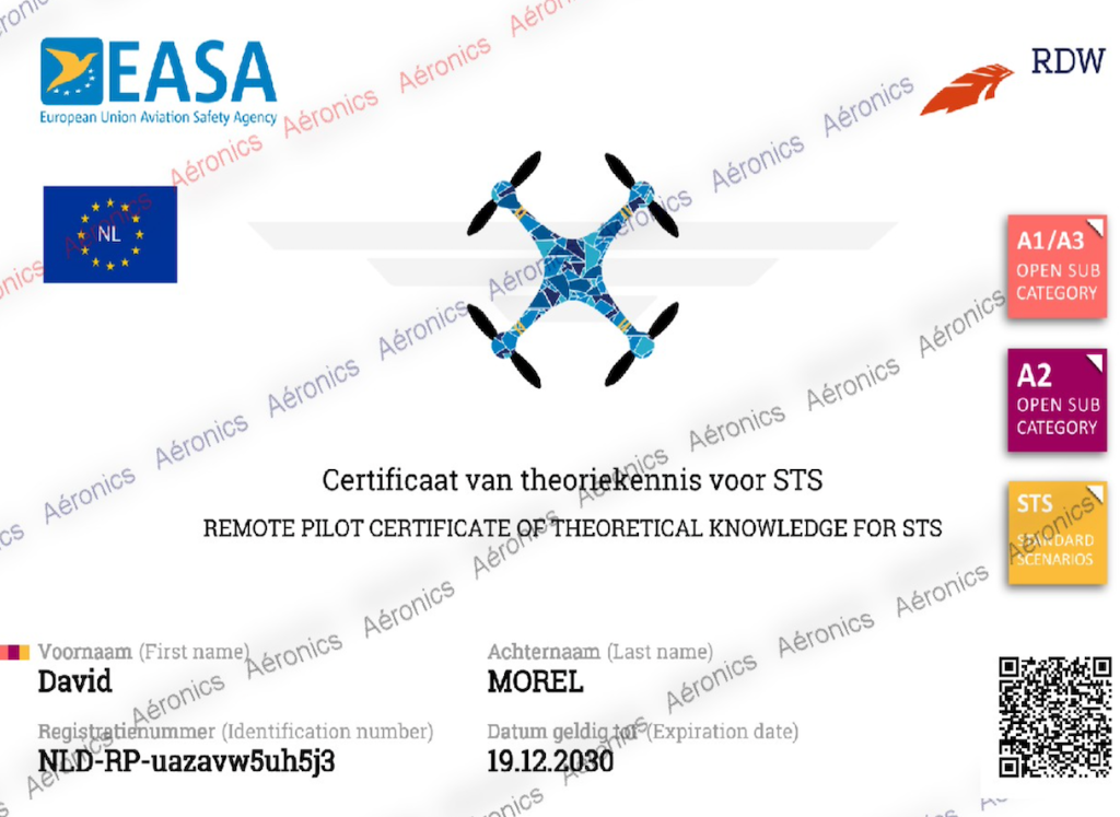 certification STS télépilote de drone professionnel