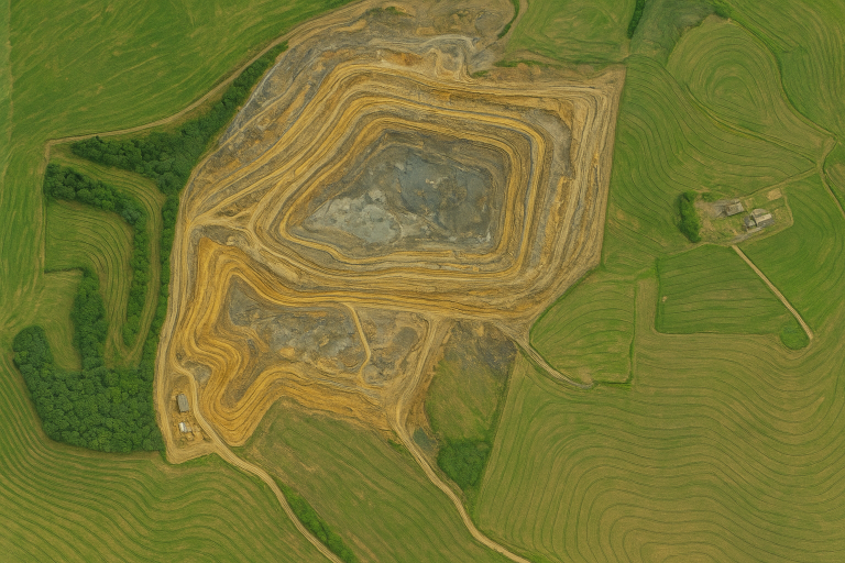 Orthophoto aérienne d'une parcelle réalisée par drone pour le mesurage et la cartographie d'un terrain.